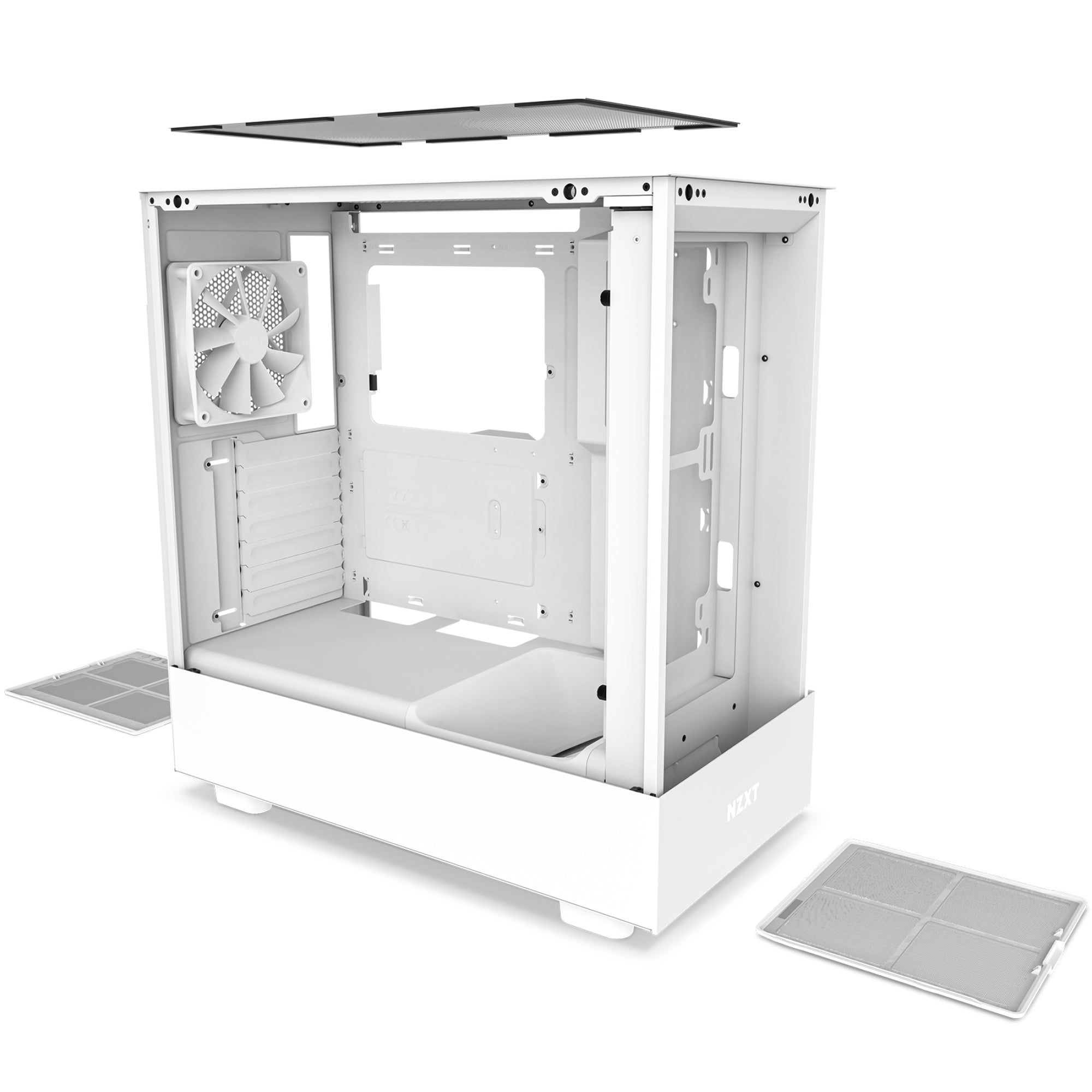 Gabinete Nzxt H5 Flow Con Ventana, Midi-Tower, Mini-Itx/Micro-Atx/Atx/Eatx, Usb 3.2, Sin Fuente, Blanco