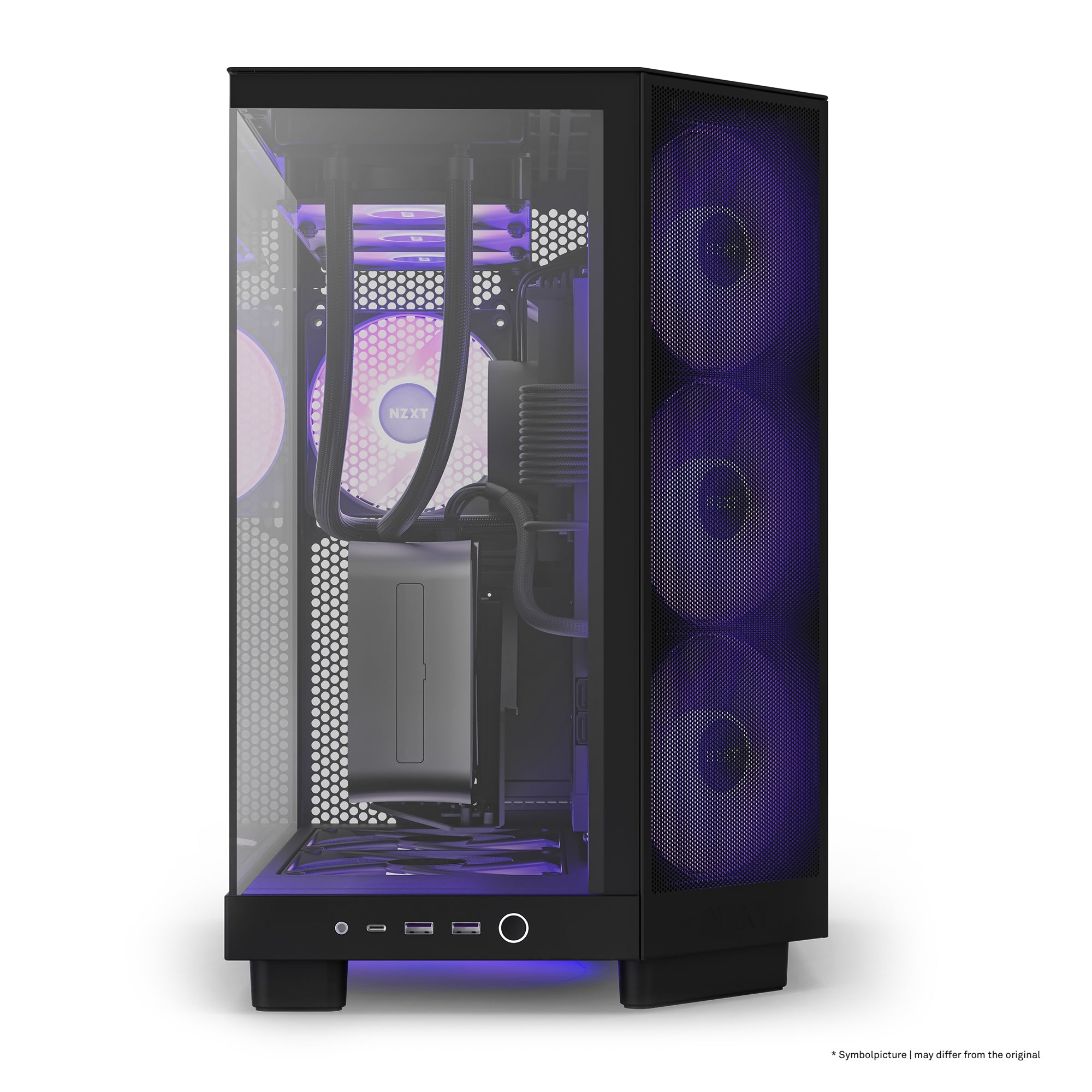 Gabinete Nzxt H6 Flow Mt Atx Doble Camara Compacta 3V 120Rgb Bk Cc-H61Fb-R1