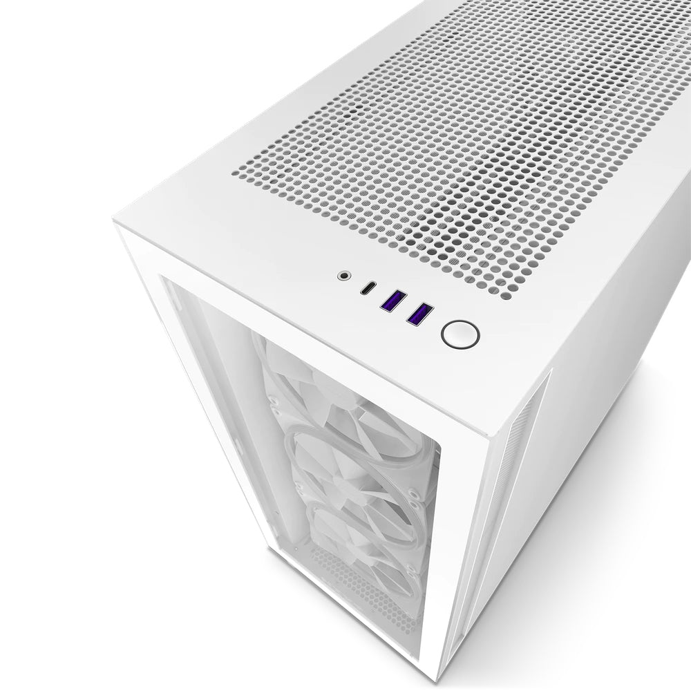 Gabinete Nzxt H7 Elite Con Ventana Rgb, Midi-Tower, Mini-Itx/Micro-Atx/Atx/Eatx, Usb 3.0, Sin Fuente, Blanco