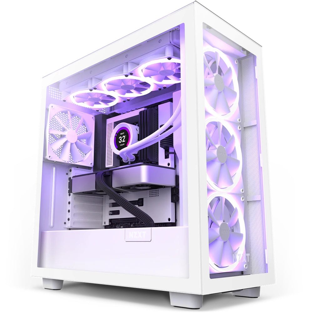 Gabinete Nzxt H7 Elite Con Ventana Rgb, Midi-Tower, Mini-Itx/Micro-Atx/Atx/Eatx, Usb 3.0, Sin Fuente, Blanco