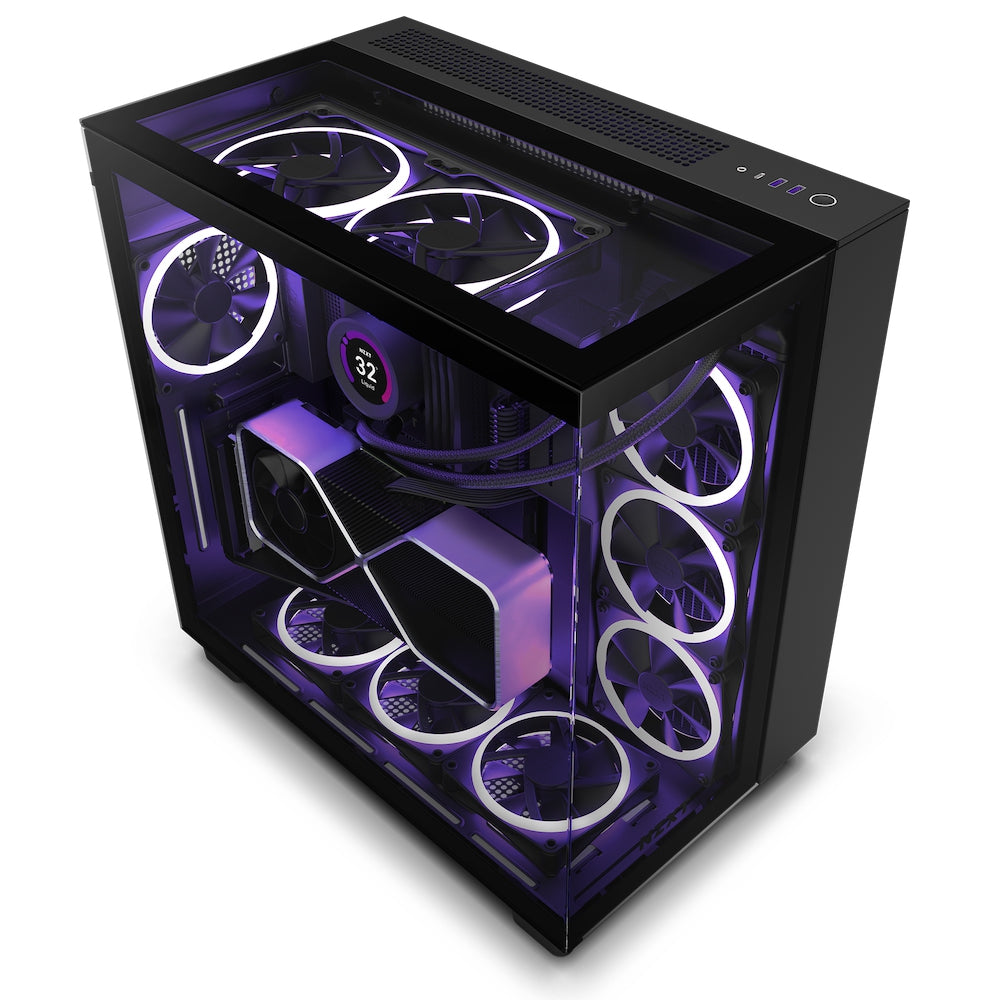 Gabinete Nzxt H9 Elite Mt Mid-Itx/Microatx/Atx 3V F120Rgb Bk Cm-H91Eb-01