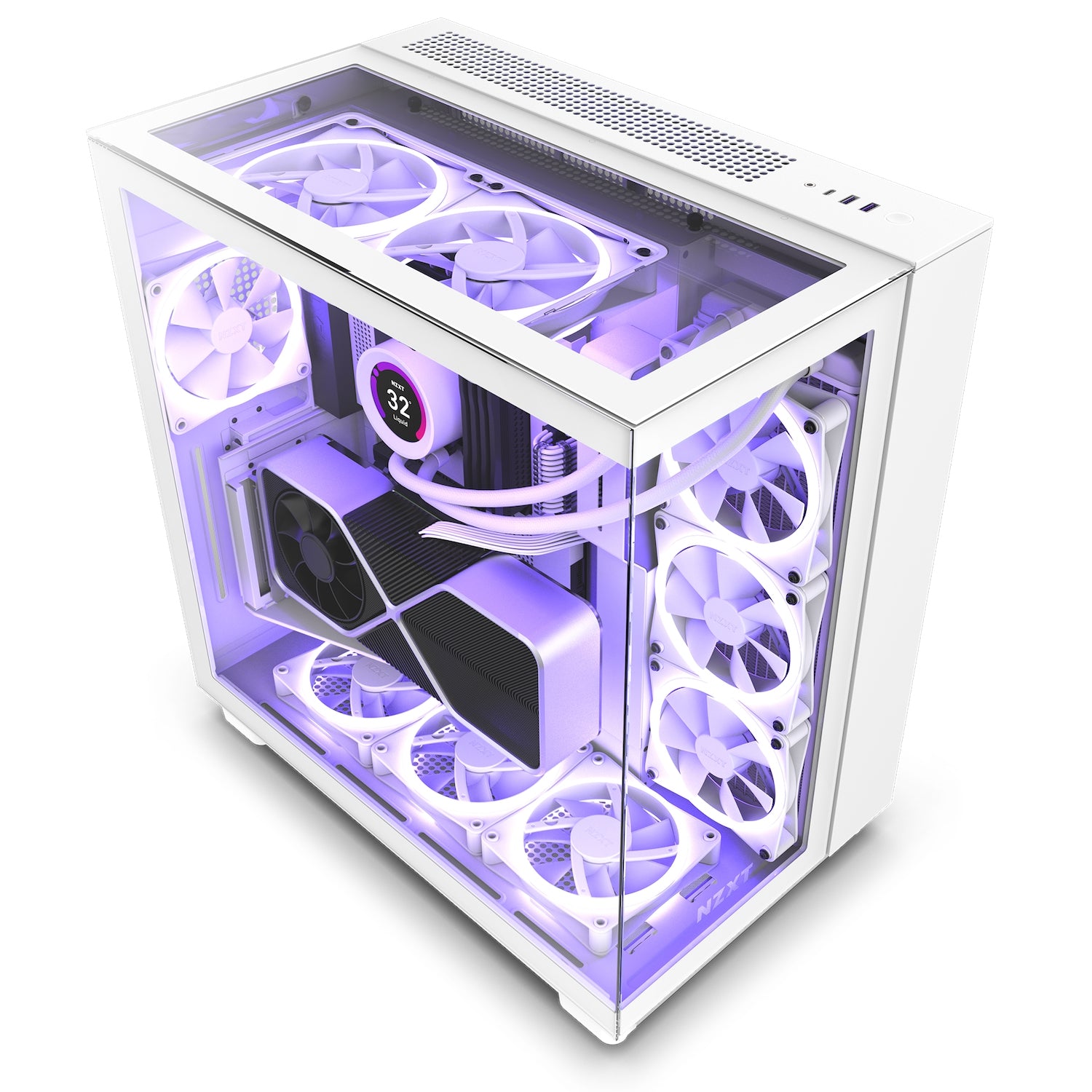 Gabinete Nzxt H9 Elite Mid-Itx/Microatx/Atx 3V F120Rgb Wh Cm-H91Ew-01