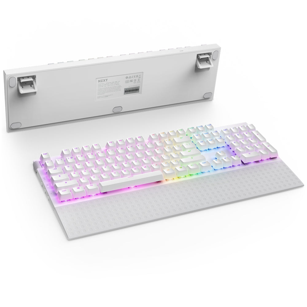 Teclado Mecanico Nzxt Function 2 / Blanco / Rgb / Switch Óptico Gateron Red / Reposa Muñecas / Ingles /Gamer.