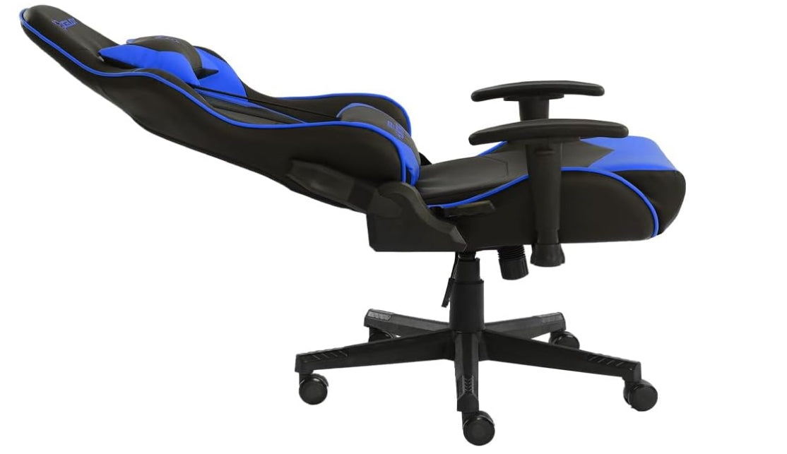 Silla Gamer Ocelot/Color Azul Con Negro/Descansa Brazos Ajustables/ Reclinable 90-155 Grados/ Soporta Hasta 150Kg