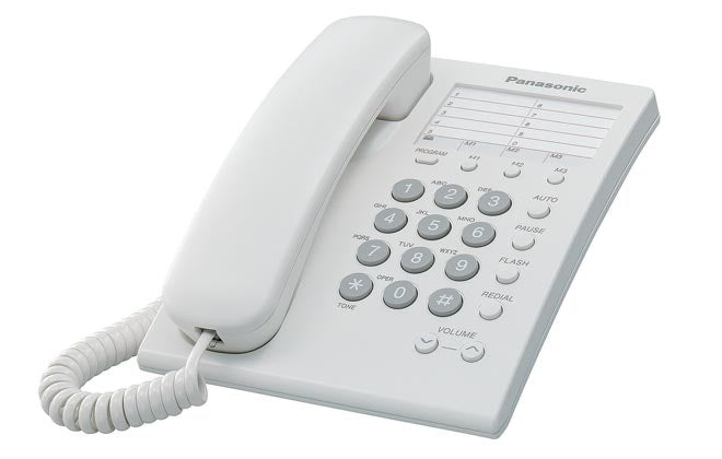 Teléfono Analógico Panasonic Kx-Ts550Mew Analógica Escritorio/Pared Color Blanco Incluye Memoria Para 10 Números