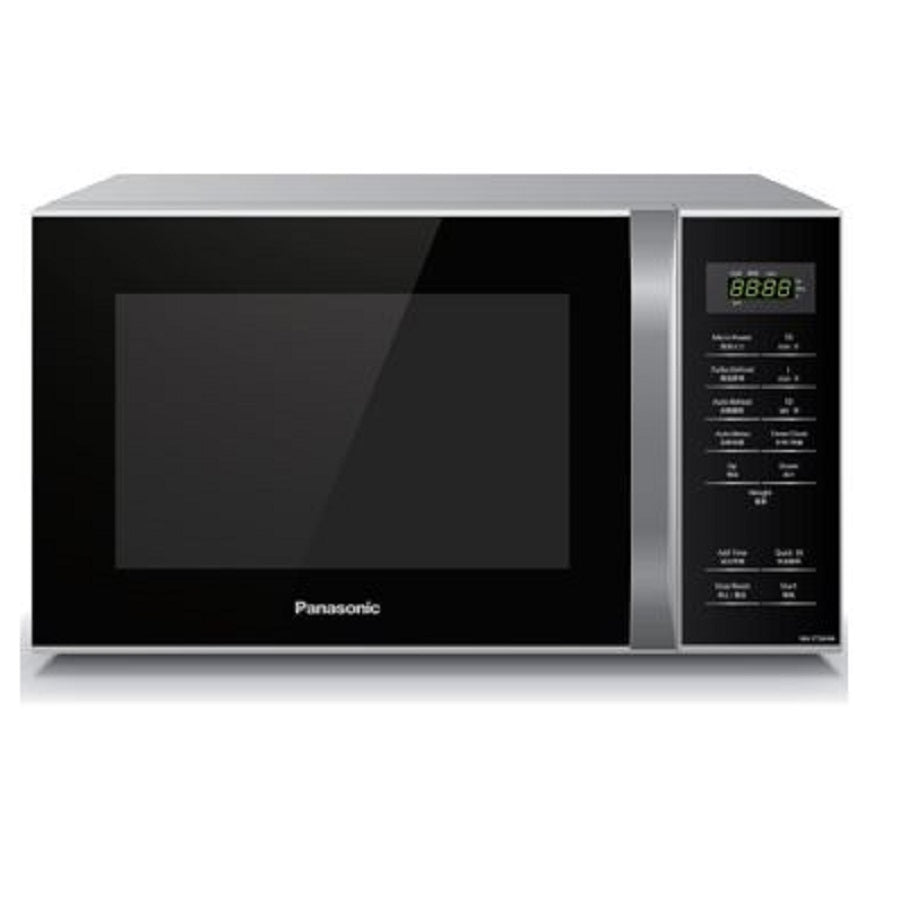 Horno De Microondas Panasonic 0.9 P3, 800W, Color Plata/Negro, 10 Menus Preestablecidos, Descongelamiento De 3 Kg