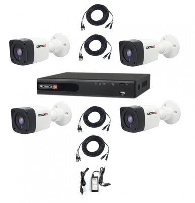 Kit De Videovigilancia Provision-Isr Pak4Lightcc2Mp-28 Cámaras Policarbonato Cables Siamés 20 Metros Fuente 12V/3A Pulgo Salidas No Incluye Hdd