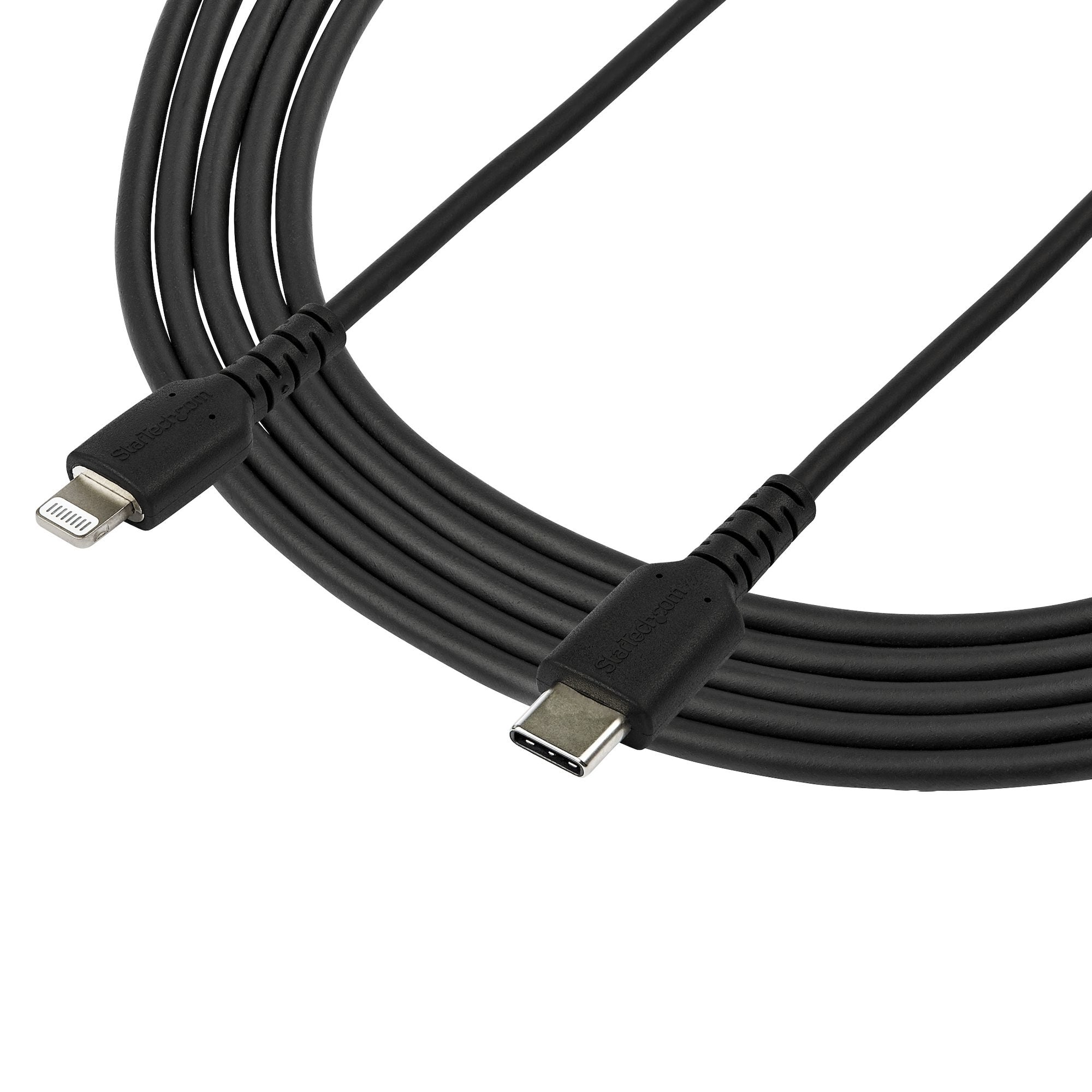 Cable De Carga De 2M Usb-C A Lightning - Color Negro - Cable Usb De Carga Y Alta Resistencia - Certificado Mfi Apple - Startech.Com Mod. Rusbcltmm2Mb