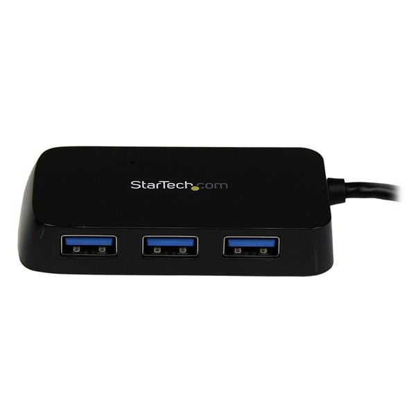 Adaptador Concentrador Hub  Usb 3.0 Super Speed 4 Puertos Salidas Portátil Para Laptop Computadora - Negro - Startech.Com Mod. St4300Minu3B