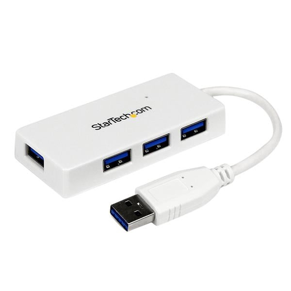 Adaptador Concentrador Hub Usb 3.0 Super Speed 4 Puertos Salidas Portátil Para Laptop Computadora - Blanco - Startech.Com Mod. St4300Minu3W