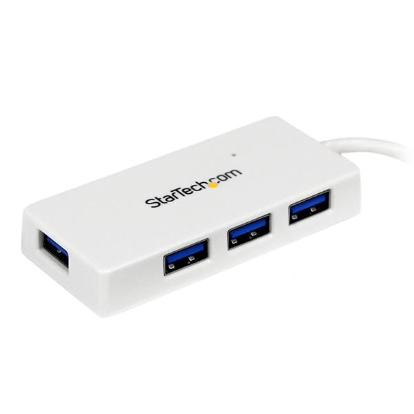 Adaptador Concentrador Hub Usb 3.0 Super Speed 4 Puertos Salidas Portátil Para Laptop Computadora - Blanco - Startech.Com Mod. St4300Minu3W