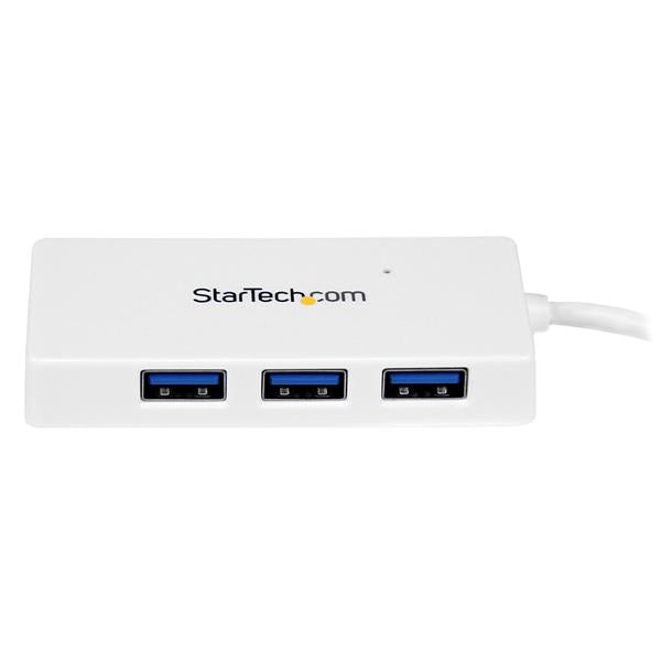 Adaptador Concentrador Hub Usb 3.0 Super Speed 4 Puertos Salidas Portátil Para Laptop Computadora - Blanco - Startech.Com Mod. St4300Minu3W