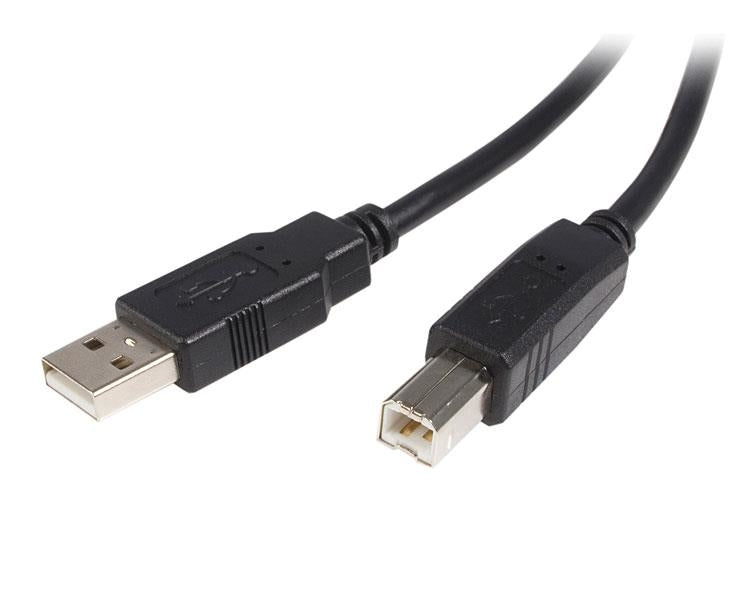 Cable Usb De 3M Para Impresora - 1X Usb A Macho - 1X Usb B Macho - Adaptador Negro - Startech.Com Mod. Usb2Hab3M