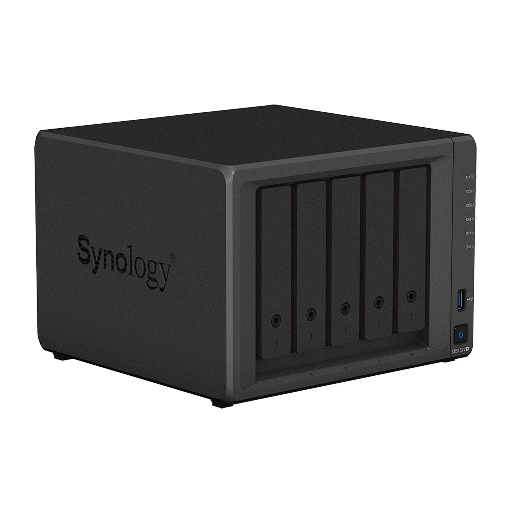 Nas Synology Ds1522+ / 5 Bahias/ Doble Ncleo 2.6Ghz/8 Gb Ddr4/Lan Gigabit X4/Usb 3.2 X2/ Hasta 90 Tb Hot-Swap/ Amd Ryzen R1600 /No Incluye Discos