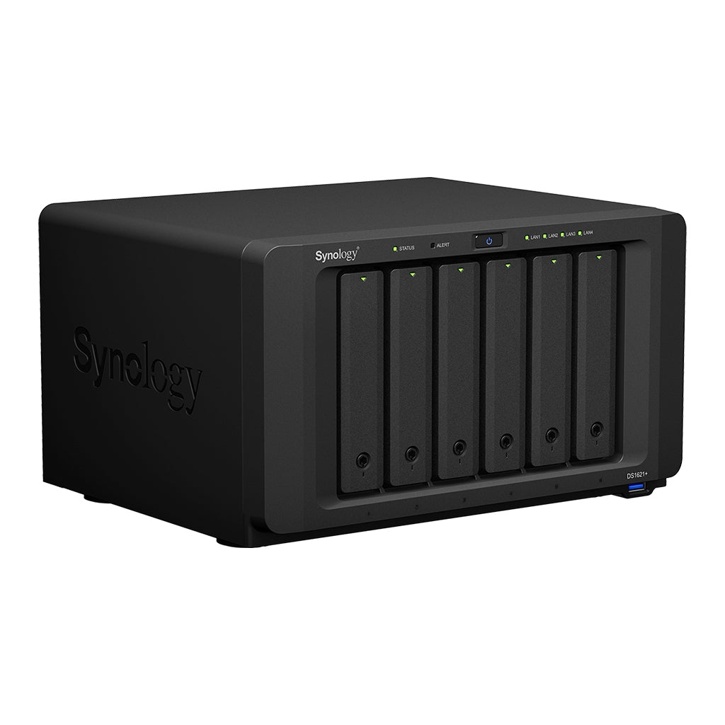 Nas Synology Ds1621+ /6 Bahias Ampliables Hasta 16/Ncleo Cuadruple 2.2Ghz/4Gb Ddr4 Ampliables A 32Gb/Lan Gigabit X4/Usb 3.0 X3/Hot Swap/ Soporta M.2 2280/ No Incluye Discos