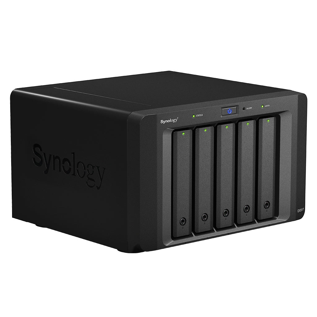 Unidad De Expansion Synology Dx517 5 Bahias 3.5 Y 2.5 Sata Hdd/Sata 2.5 Ssd/Hasta 50Tb/Hot-Swap