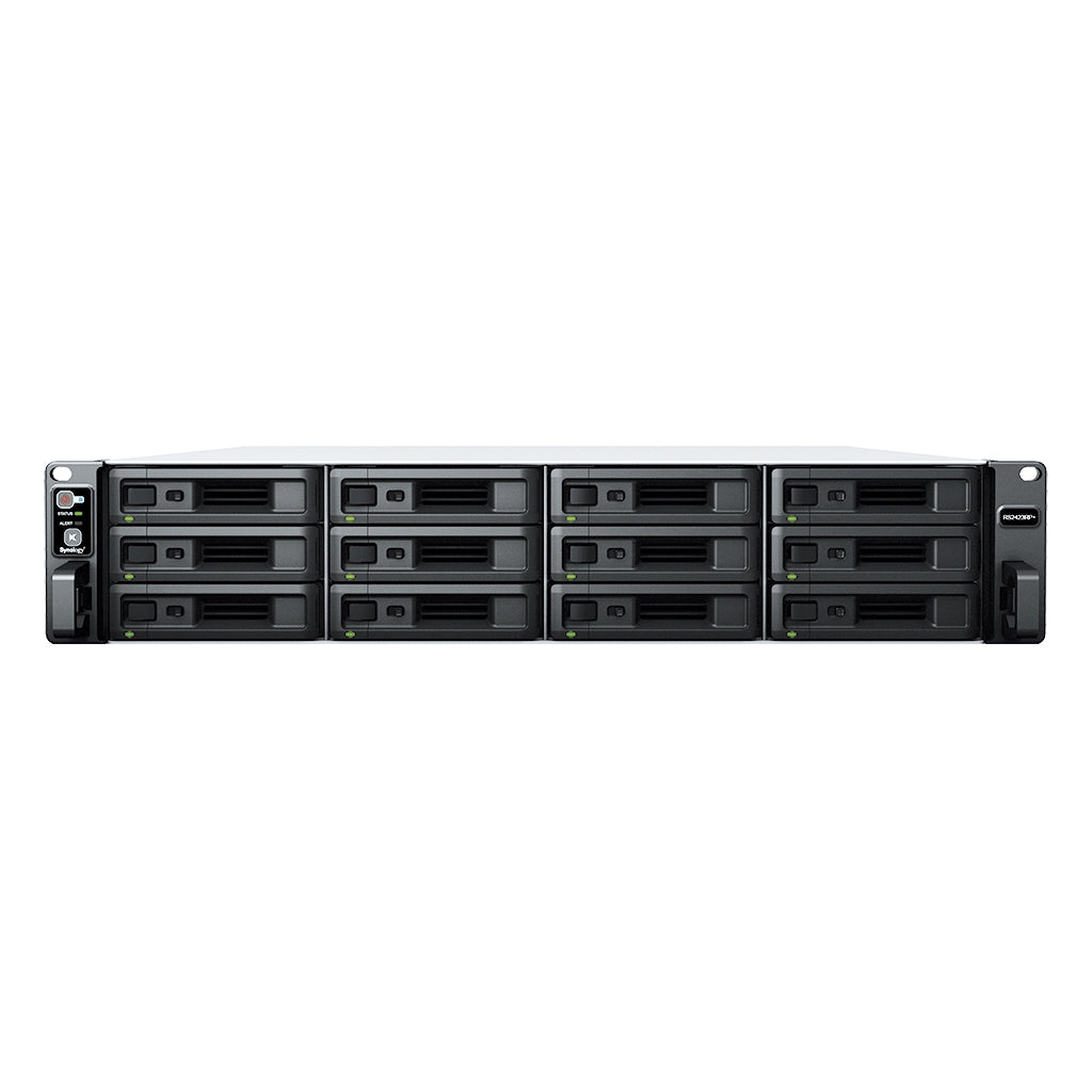 Nas Synology Rs2423+ /12 Bahias /Nucleo Cuadruple 3.3Ghz/8Gb Ddr4/Hasta 216 Tb /Lan Gigabit X2/ Lan 10Gbe X1/ Usb 3.2 X2/Hotswap/ Amd Ryzen V1780B