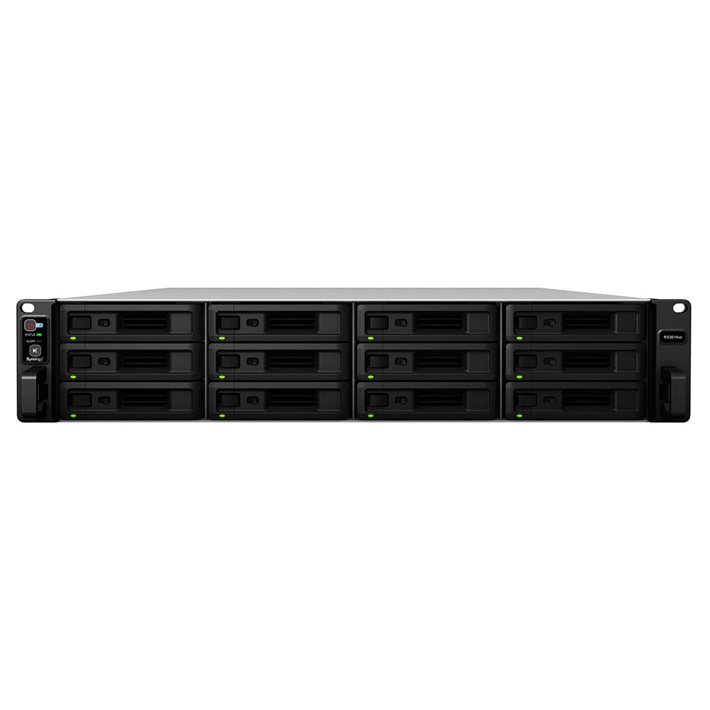 Nas Synology Rs3618Xs 12 Bahias/Ncleo Cudruple 2,2 Base / 2,7 Turbo Ghz/8Gb Ddr4 Ecc Udimm/Langigabitx4/Usb 3.0 X 2 /Hasta 144Tb Y Con Unidades De Expansin X2 Hasta 432Tb/Hot-Swap