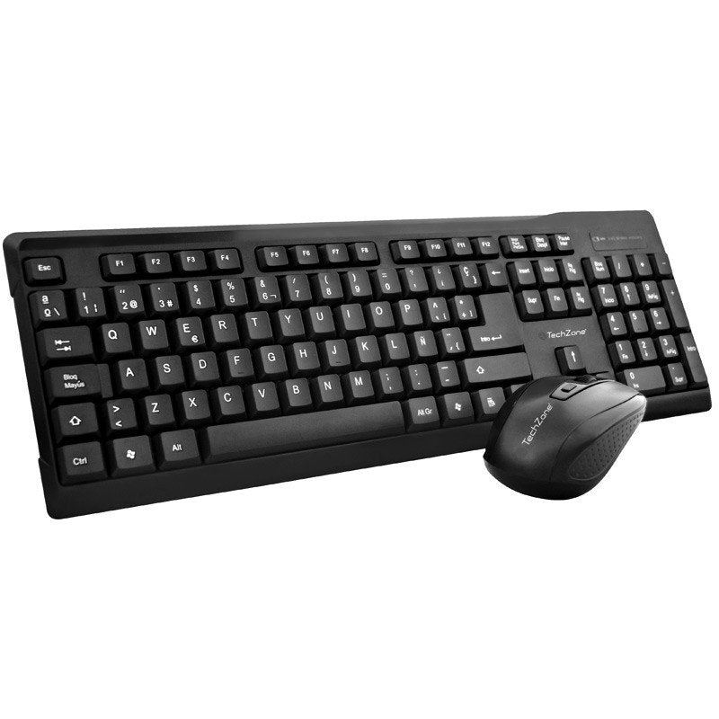 Kit De Teclado Y Mouse Techzone Tz16Comb01-Ina Trim Combo Inalámbrico Con Conexión Usb 1000 Dpi'S 117 Teclas Tipo Qwerty Año Garantía.