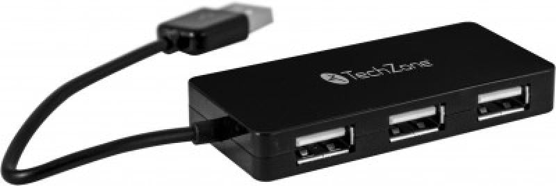 Hub Usb Techzone Tz17Hub02 4 Puertos 2.0 Color Negro Año De Garantía.