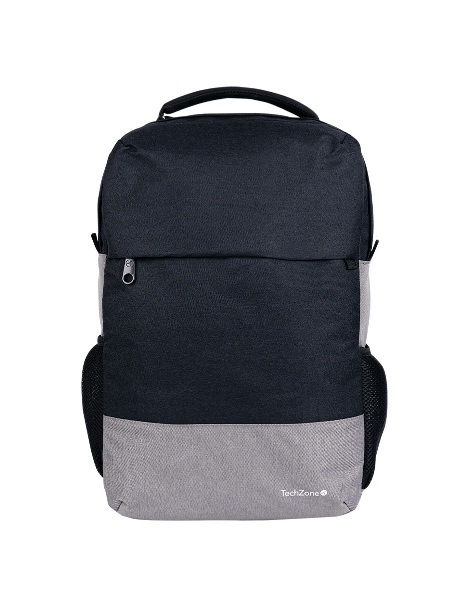 Mochila Techzone Tz21Lbp07-G Backpack Strong Grey De 15.6 Pulgadas Múltiples Compartimientos Organizador Frontal Costuras Y Asas Reforzadas Garantía Limitada Por Vida.