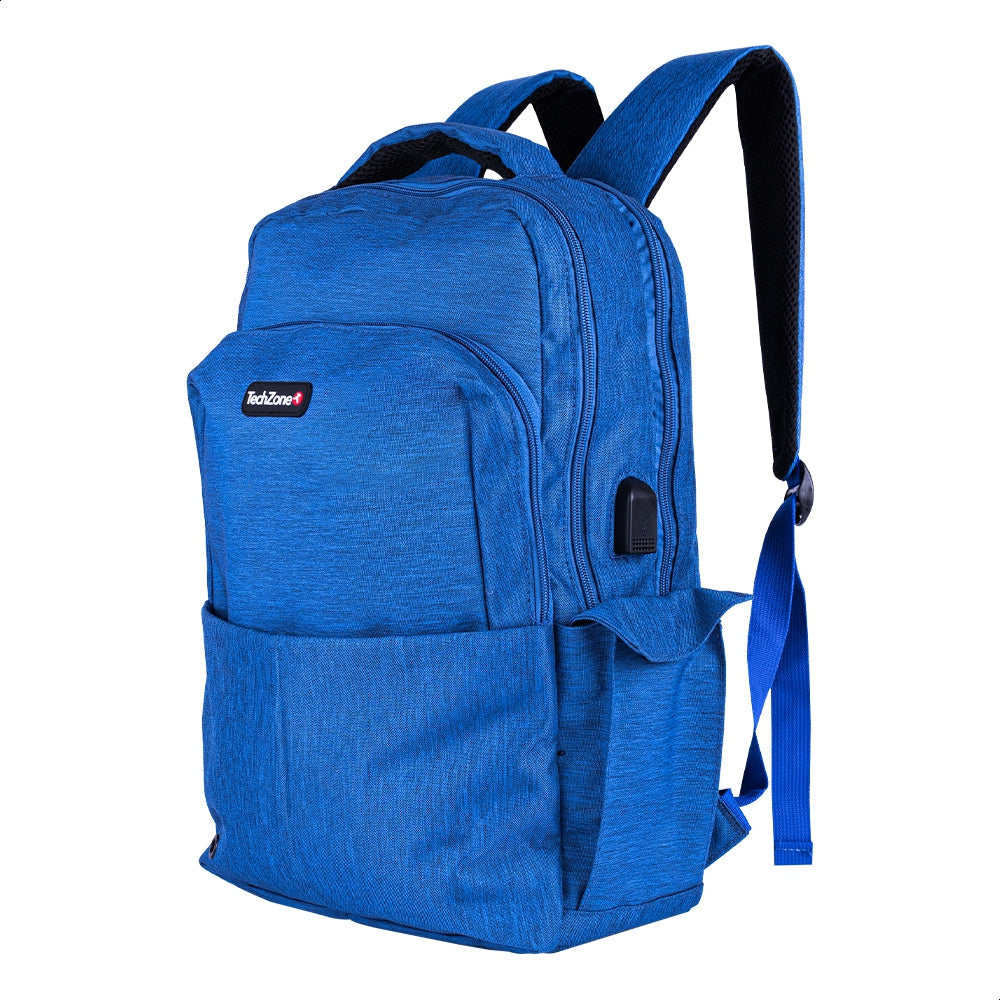 Backpack Techzone Tz21Lbp10 Mochila De 15.6 Pulgadas Multiples Compartimientos Organizador Frontal Costuras Y Asas Reforzadas Soporte Lumbar Tirantes Acolchados