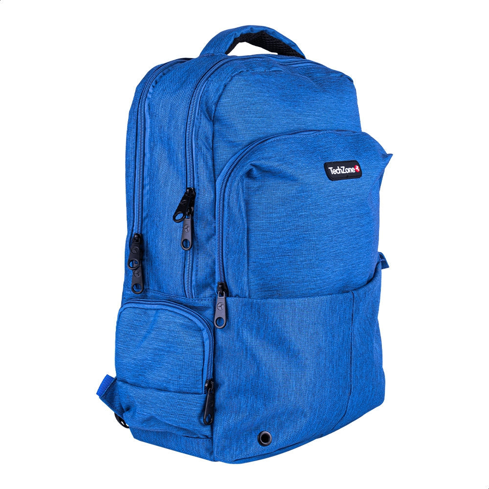 Backpack Techzone Tz21Lbp10 Mochila De 15.6 Pulgadas Multiples Compartimientos Organizador Frontal Costuras Y Asas Reforzadas Soporte Lumbar Tirantes Acolchados