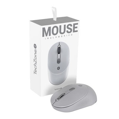 Mouse Techzone Tzmoug204-Ina Plata Botones Inalámbrico Plug And Play 800/1200/1600 Dpi