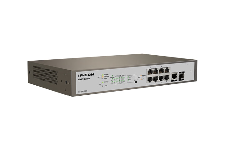 Pro-S8-150W Switch Inteligente Administrable Fibra Optica  8 Puertos Ethernet 10/100/1000 Base-T (Poe), 1 Puerto Ethernet 10/100/1000 Base-T (Datos), 1 Puerto Sfp 1000 Base-X