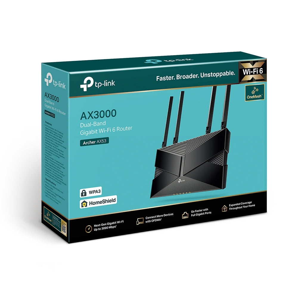 Router Inalámbrico Tp-Link Archer Ax53 Dual Band Ax3000 Wifi6 Velocidad Gigabit De Última Generación