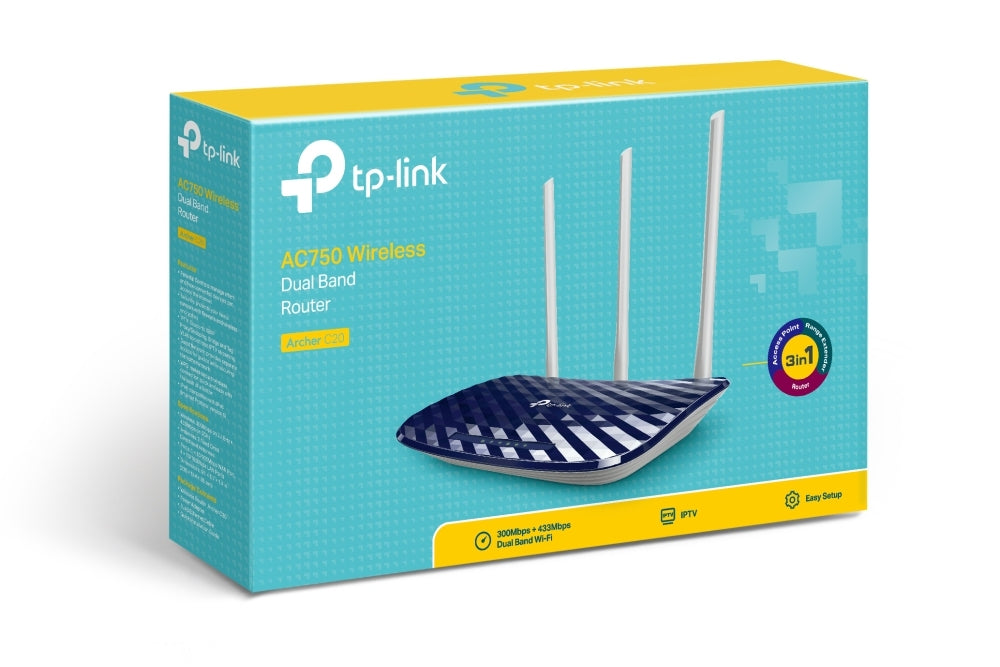 Router Tp-Link Archer C20 433 Mbit/S 5 Ghz Externo Blanco