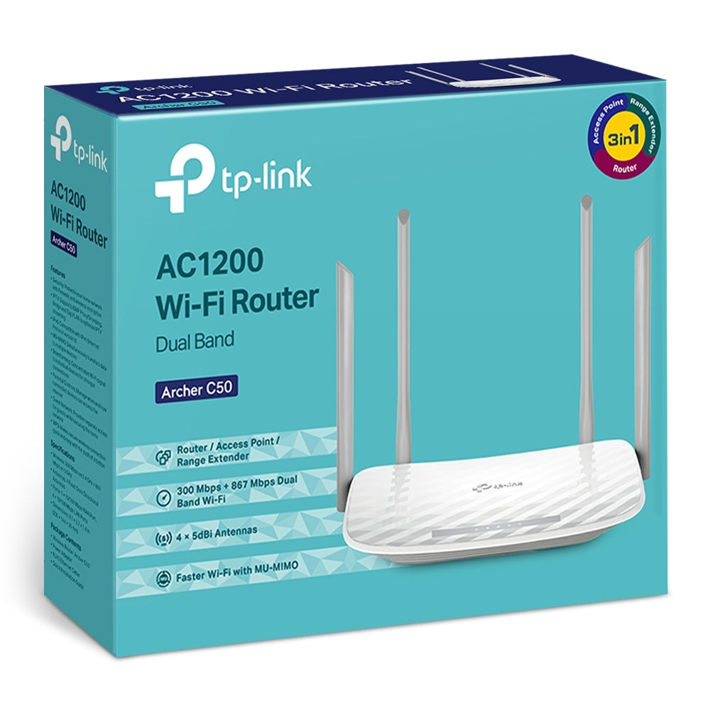 Router Tp-Link Archer C50 Wifi Doble Banda (V6) Ac1200 Multimodo De Gran Transmisión