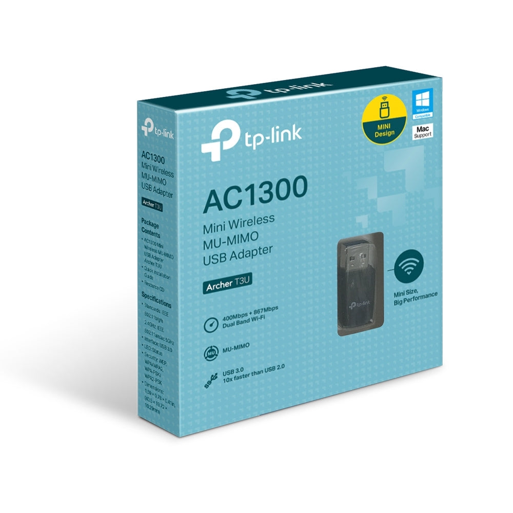 Adaptador Usb 3.0 Dual Band Tp-Link Archer T3U Inalámbrico Ac1300 De Tamaño Pequeño