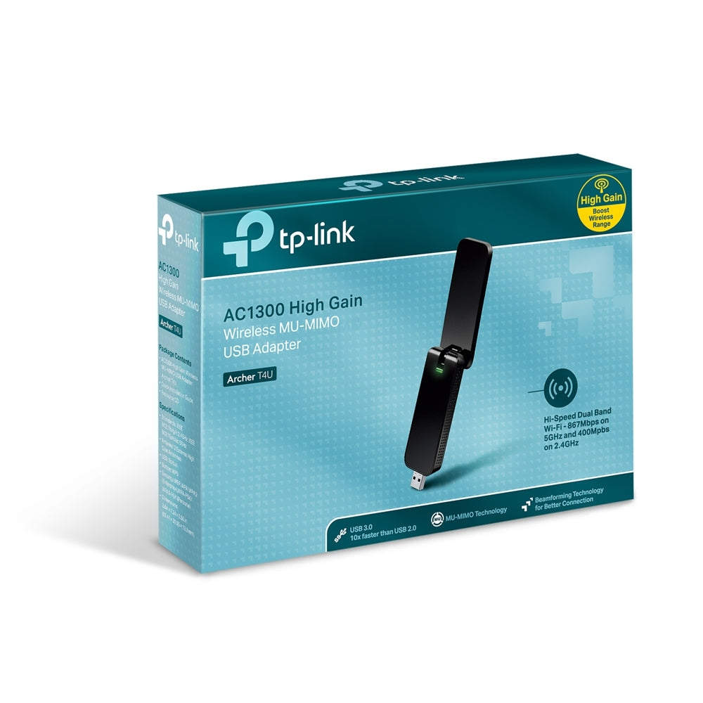 Adaptador Usb 3.2 Dual Band Tp-Link Archer T4U Inalámbrico De Doble Banda Ac1300 Mu-Mimo Wifi