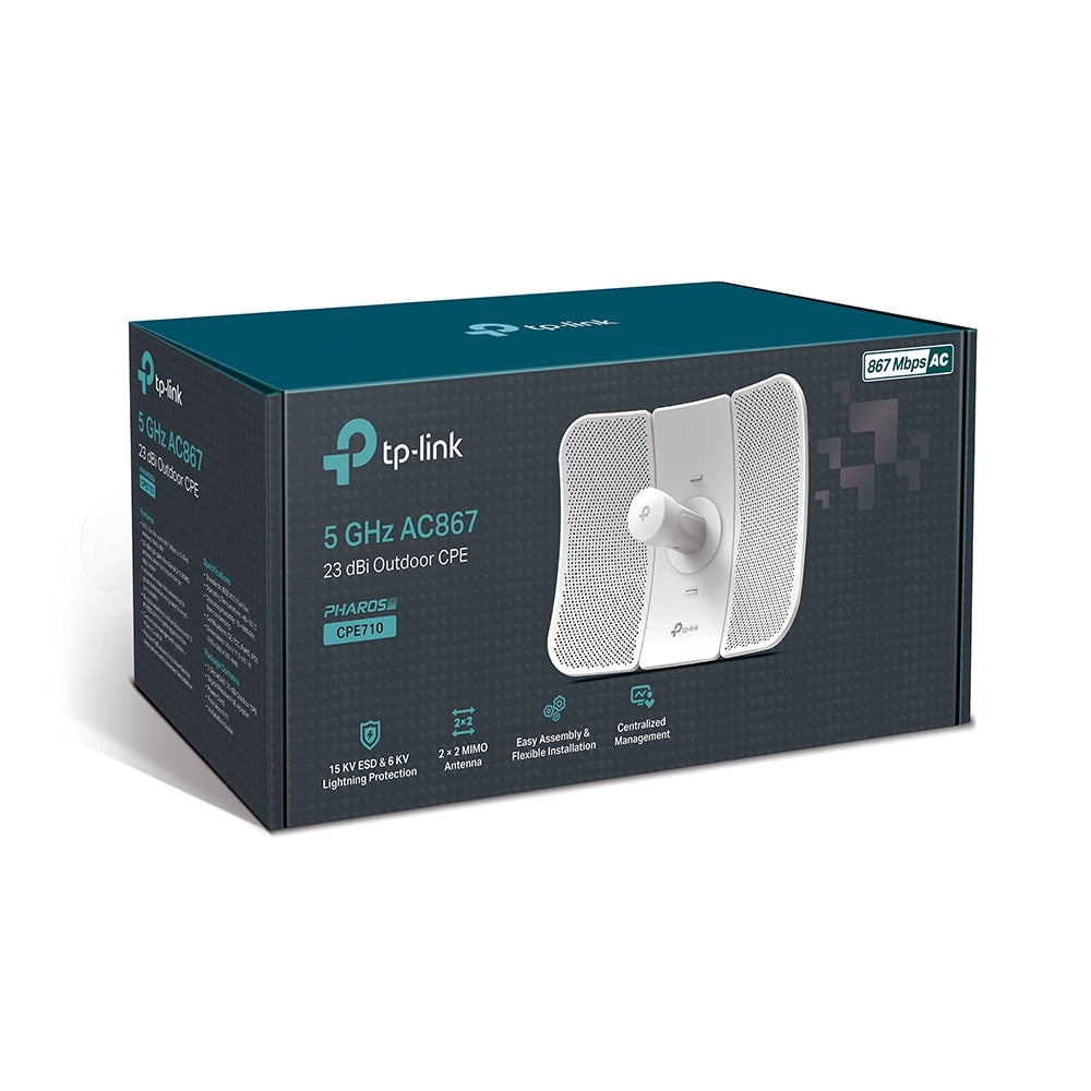 Access Point Tp-Link Cpe710 Pharos De Exterior 5Ghz 867Mbps Con Dos Antenas Direccionales