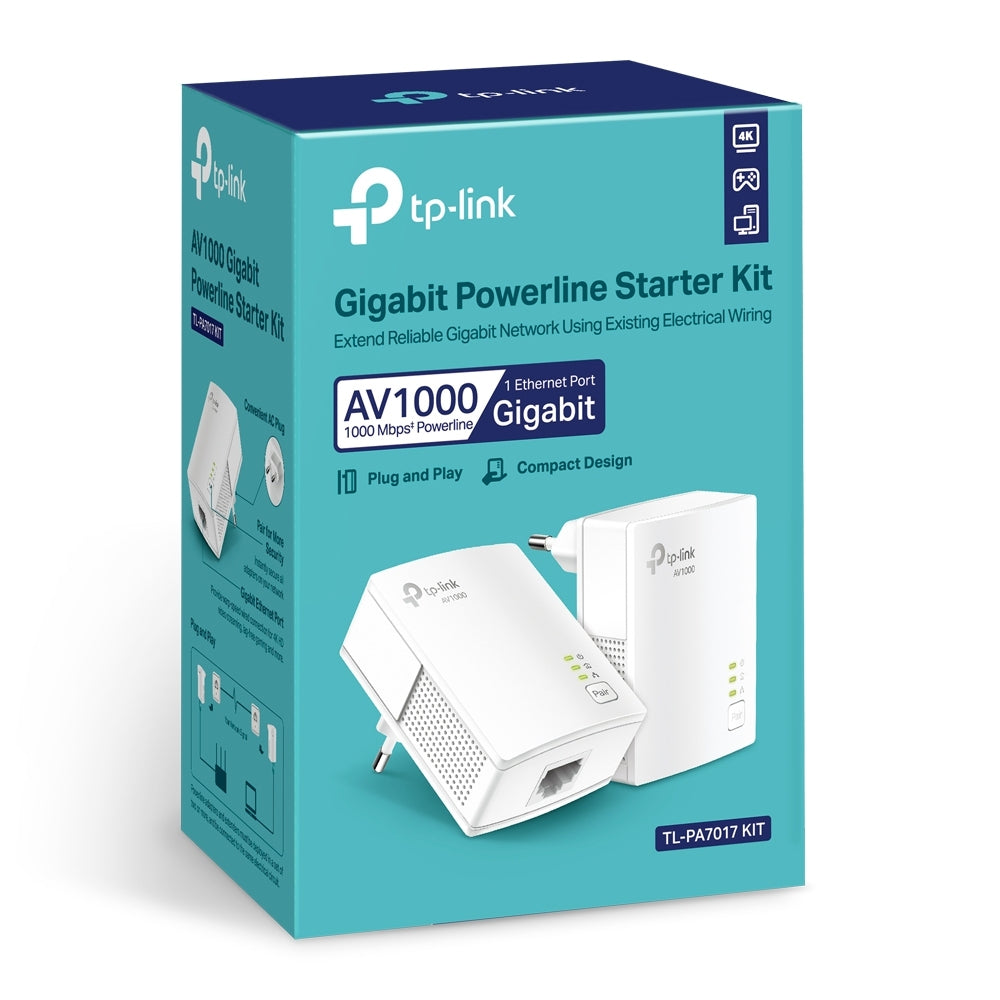 Kit Powerline Tp-Link Tl-Pa7017Kit Av1000 Gigabit Starter