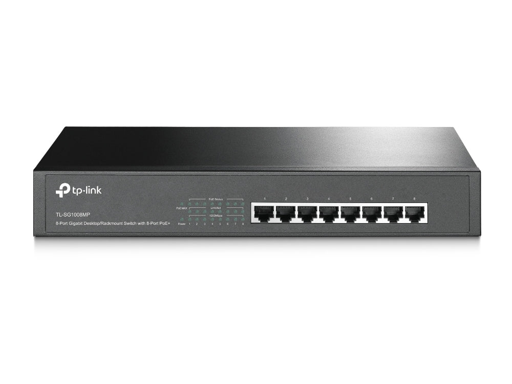 Switch Poe Administrable Tp-Link Tl-Sg1008Mp Gigabit No (Tl-Sg1008Mp) Negro 126W Puertos