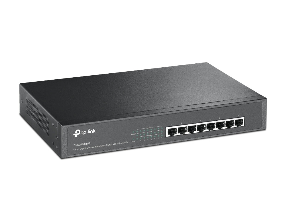 Switch Poe Administrable Tp-Link Tl-Sg1008Mp Gigabit No (Tl-Sg1008Mp) Negro 126W Puertos