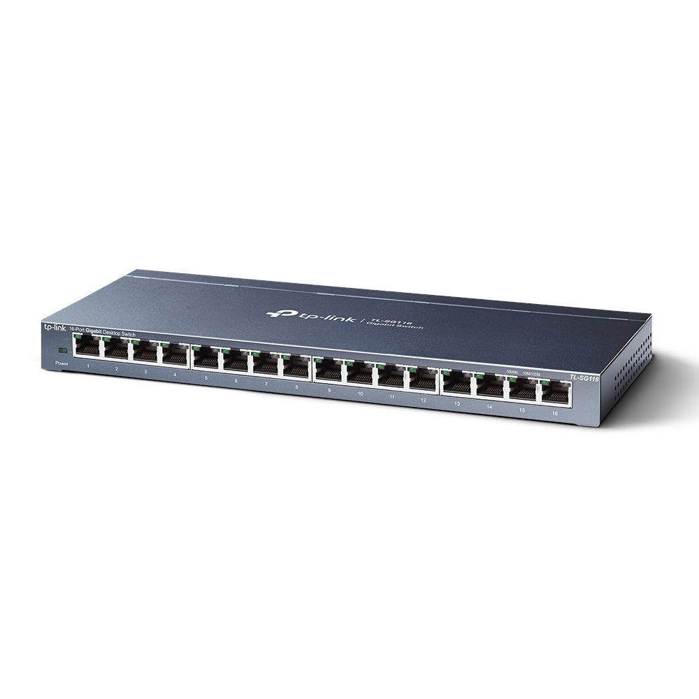 Switch Gigabit Tp-Link Tl-Sg116 Negro 10 W Puertos