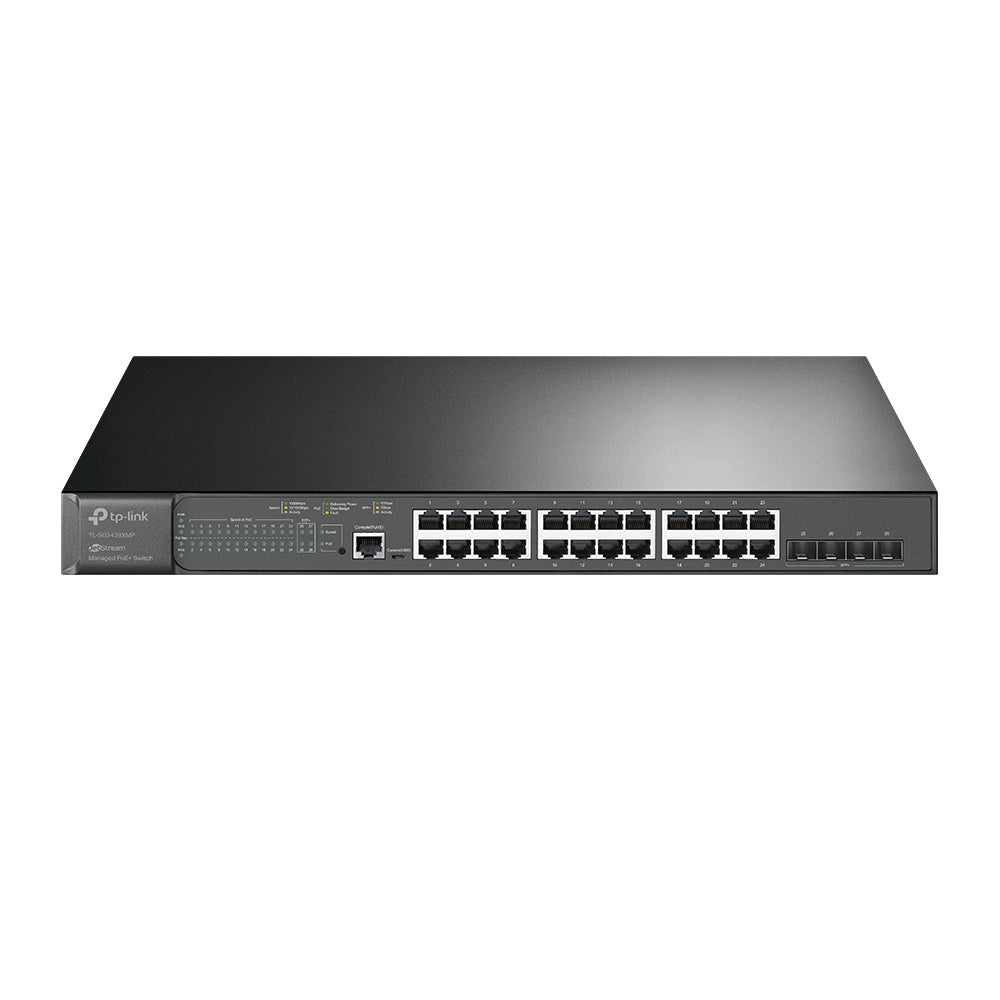 Switch Jetstream Tp-Link Tl-Sg3428Xmp Gigabit Administrable L2 (Tl-Sg3428Xmp) De (24) Puertos 10/100/1000 Mbps Y (4) Ge Sfp +L2+Con Poe