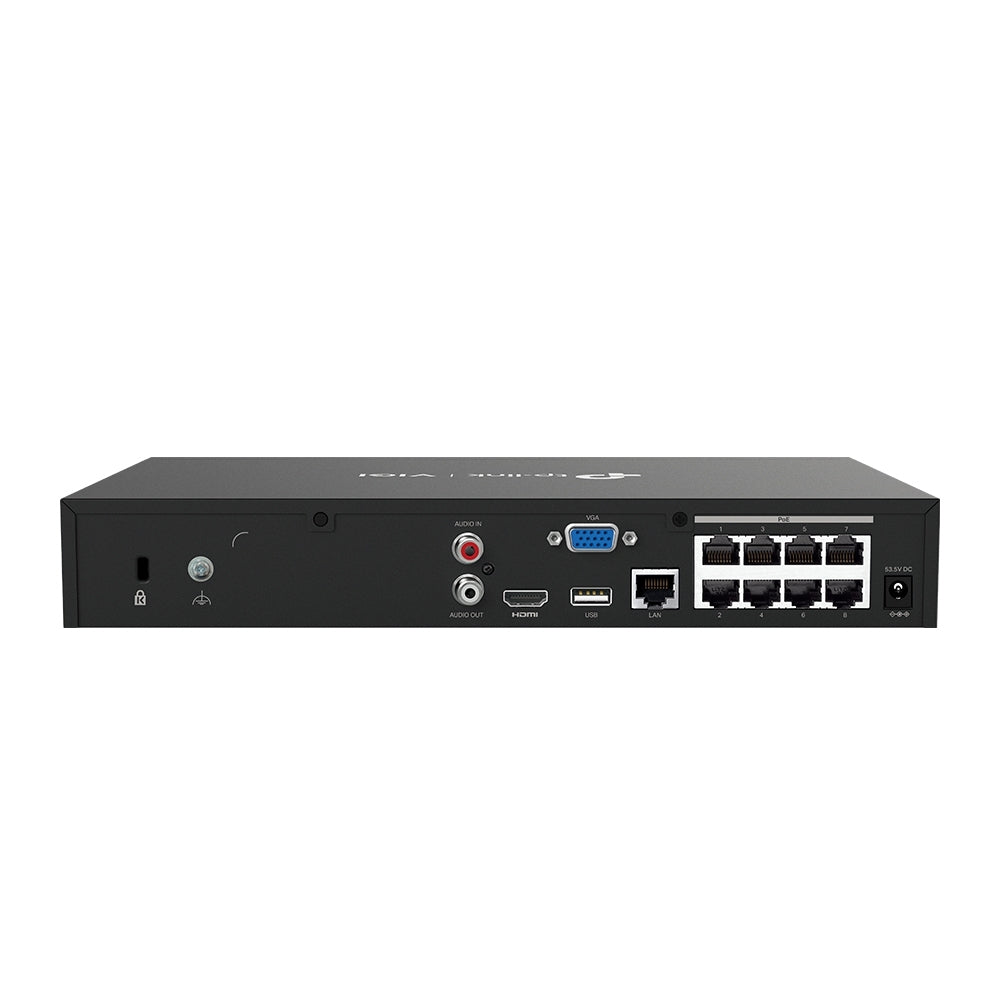 Nvr Tp-Link Vigi Vigi Nvr1008H-8P Nvr Poe 8 Canales Salida De Video 4K Grabacion 24/7 Audio Bidireccional Onvif Montaje En Rack Plug And Play Deteccion Inteligente