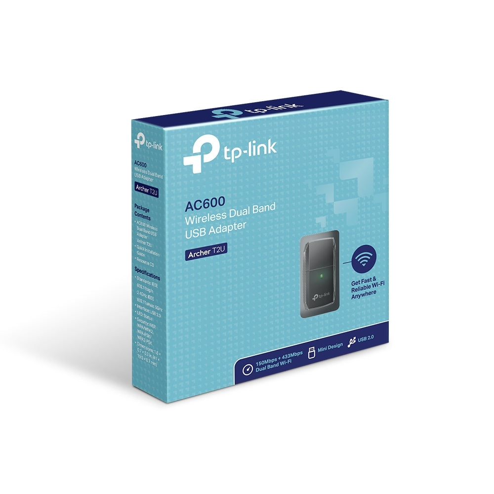 Adaptador Inalambrico Tp-Link /Usb2.0/Ac600/Dual Band/Archer T2U