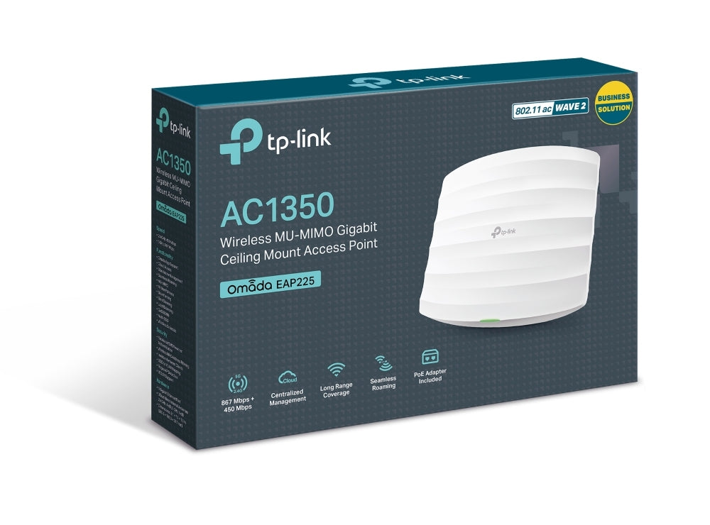 Access Point Omada Eap225 Gigabit Inalámbrico Mu-Mimo Ac1350 Para Montaje En Techo Tp-Link