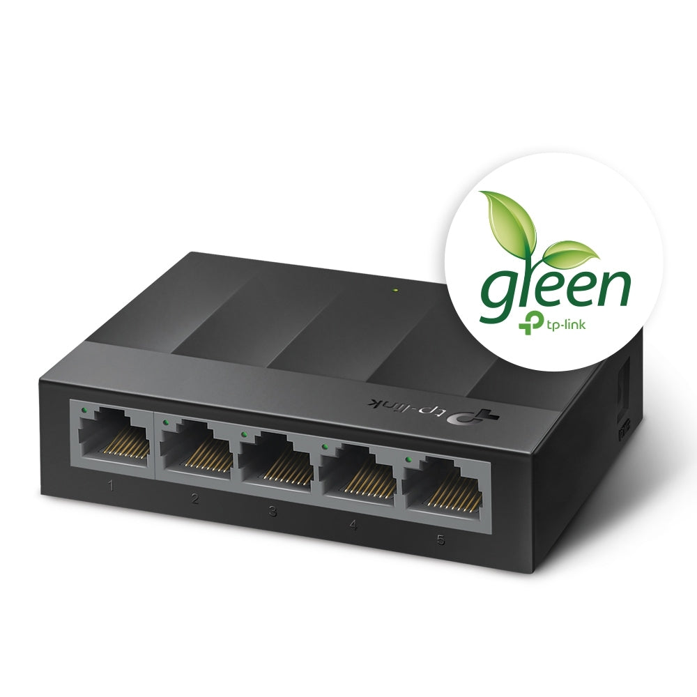 Switch No Administrable 5 Puertos Tp-Link Ls1005G De Gigabit Para Escritorio Plug And Play Y Green Ethernet