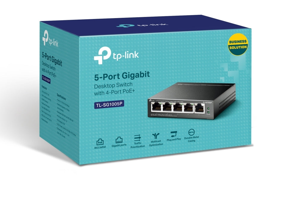 Switch No Administrable Tp-Link Tl-Sg1005P (Tl-Sg1005P) De (5) Puertos 10/100/1000 Mbps (4) Poe +