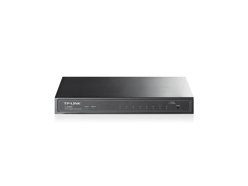 Switch Gigabit Smart 8 Puertos Tp-Link Tl-Sg2008 Negro