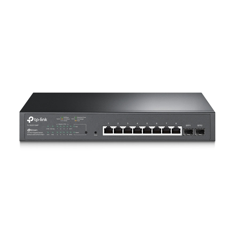 Switch Tp-Link Tl-Sg2210Mp (Tl-Sg2210Mp) Administrable Omada Poe De 8 Puertos 10/100/1000 Mbps 802.3At Af Poe+ Y Gigabit Sfp