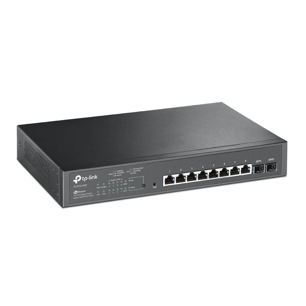 Switch Tp-Link Tl-Sg2210Mp (Tl-Sg2210Mp) Administrable Omada Poe De 8 Puertos 10/100/1000 Mbps 802.3At Af Poe+ Y Gigabit Sfp