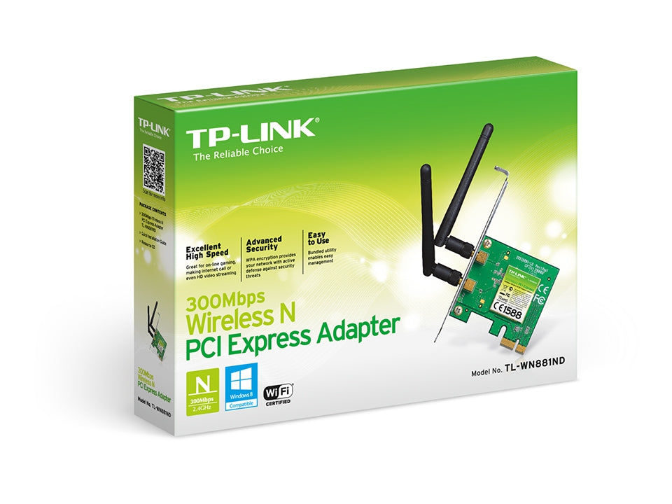 Tarjeta De Red Pci Express Tp-Link Tl-Wn881Nd Verde 300 Mbit/S