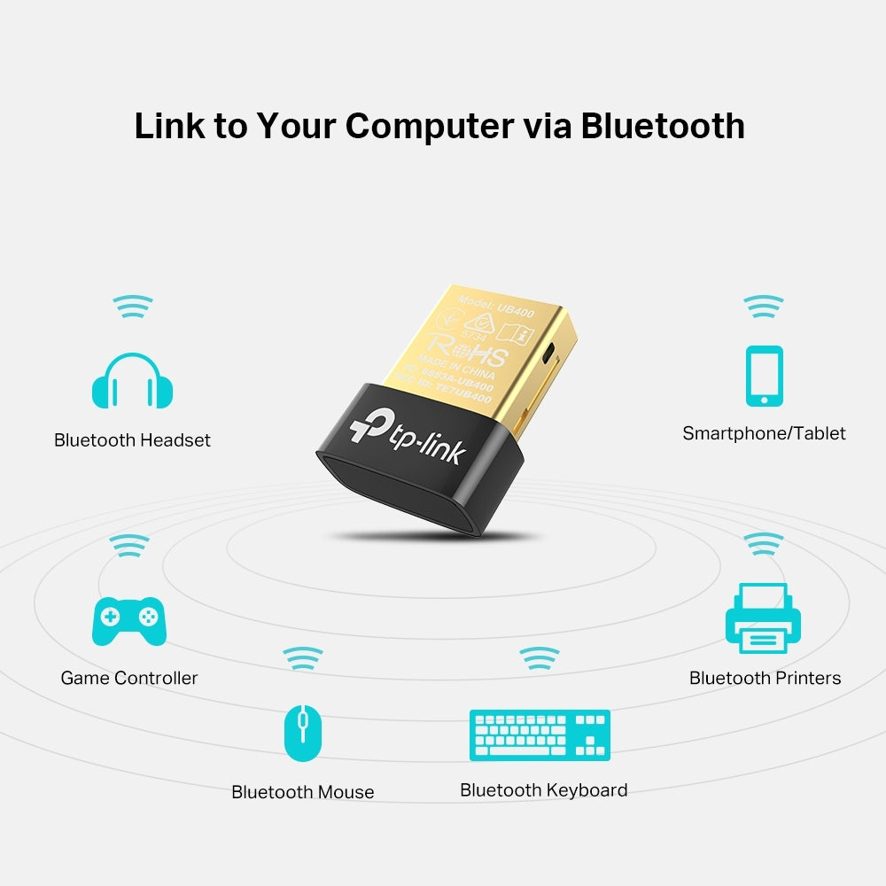 Adaptador Nano Usb 2.0 Bluetooth 4.0 Tp-Link Ub400 Negro